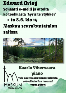 Kaarlo Vihervaara esittää Edward Griegin pianomusiikkia