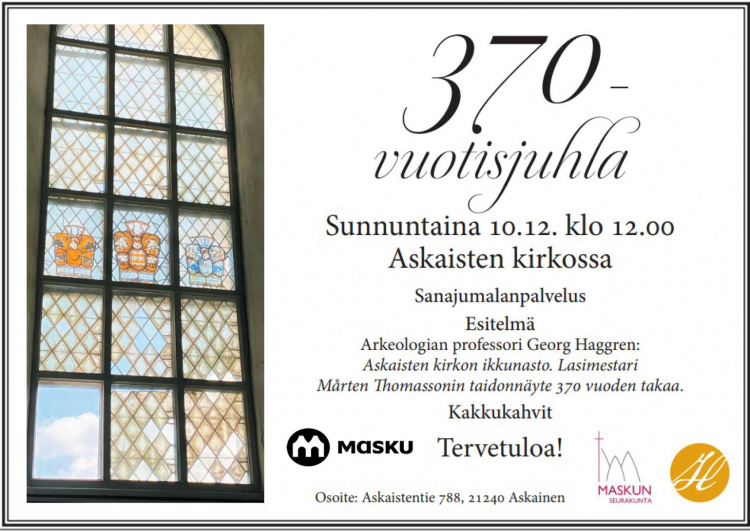 370-vuotisjuhla lyijylasit Askainen