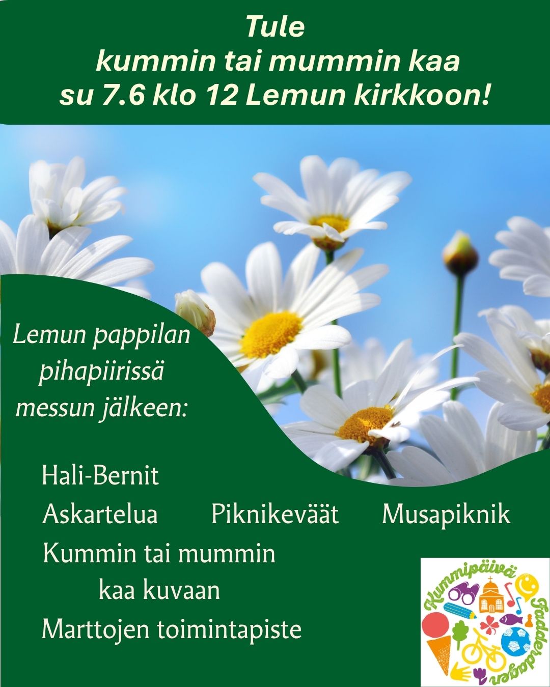 Kummipiknik-tapahtuma su 7.6 klo 13-15