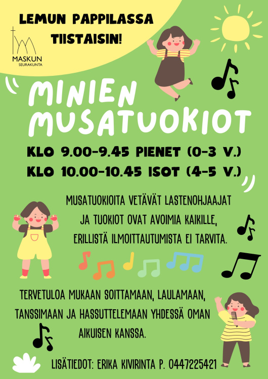Minien musatuokiot, Lemun pappila minien musatuokiot mainos